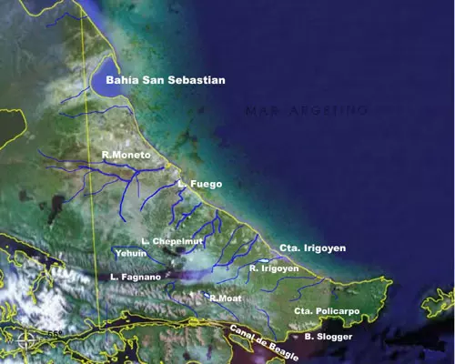 Mapa de Tierra del Fuego